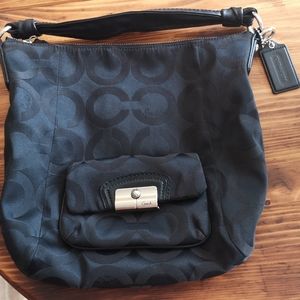 Coach Purse - Black with Tiffany Blue Interior